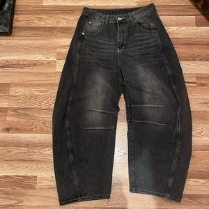 Amazon grey barrel leg jeans